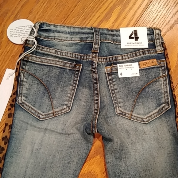 NWT Joe's Leopard Side Panel Jeans Girls Size 4 - Picture 4 of 5